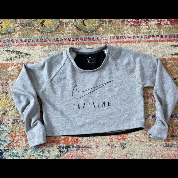 Nike Training Gray Sports Running Cross Training Athletic Top Sweatshirt Shirt - Picture 4 of 8